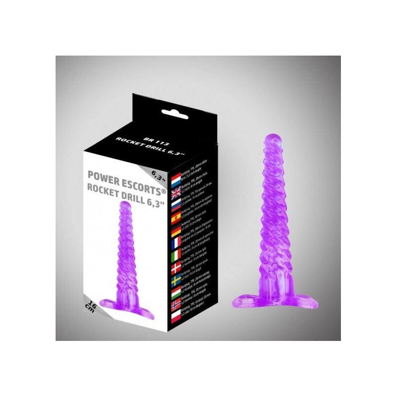Korek analny Rocket Drill 16 cm fioletowy - 2