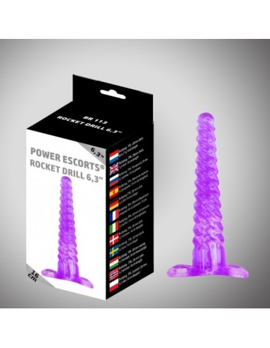 Rocket drill 6,3 inch purple big anal plug 6,3 inch / 16 cm - Korki analne silikonowe - 2