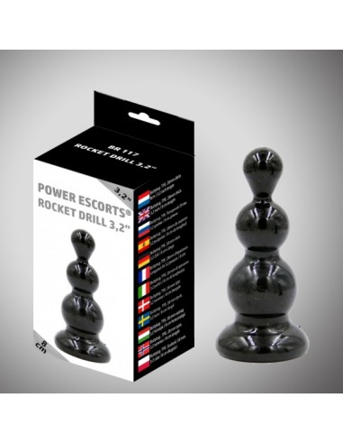 Rocket drill 3,2 inch black  anal plug 3,2 inch / 8 cm - Korki analne silikonowe - 3
