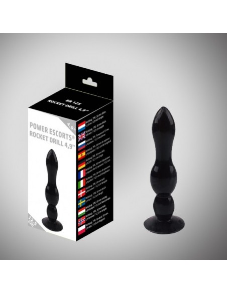 Rocket drill 4,9 inch smoke black plug 4,9 inch / 12,5 cm - Korki analne silikonowe - 1