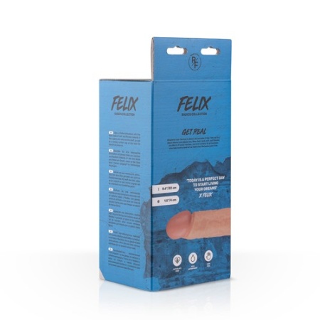 Dildo Felix Realistic z przyssawką i moszną - żyłkowany trzon 22 cm, średnica 4 cm - 6