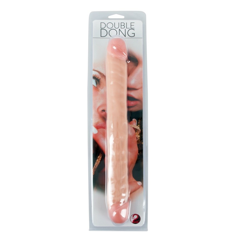 Double Dong – Podwójne Dildo Realistyczne z Żołędziami i Żyłkami, 33,1 cm, śred. 3,8 cm, PVC - 5