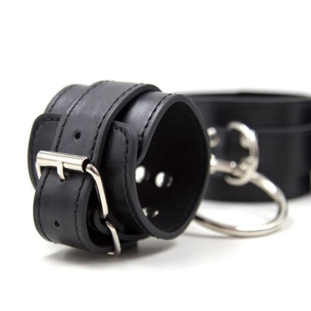 Kajdanki na nadgarstki i kostki Chain Arms - czarne, 19,5 cm (nadgarstki) i 27 cm (kostki) - 3