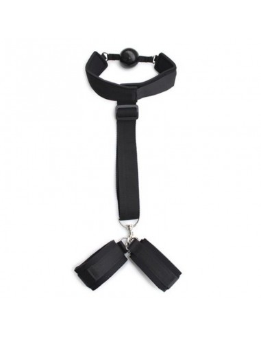 Costrittivio Bondage Back Restraint+Gag Black - Uprzęże BDSM - 2