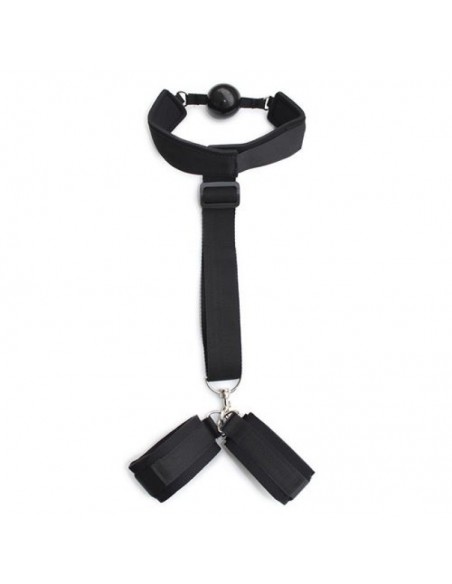 Costrittivio Bondage Back Restraint+Gag Black - Uprzęże BDSM - 2