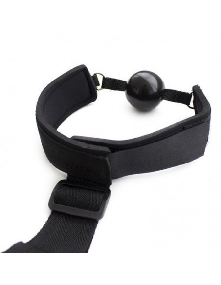 Costrittivio Bondage Back Restraint+Gag Black - Uprzęże BDSM - 3