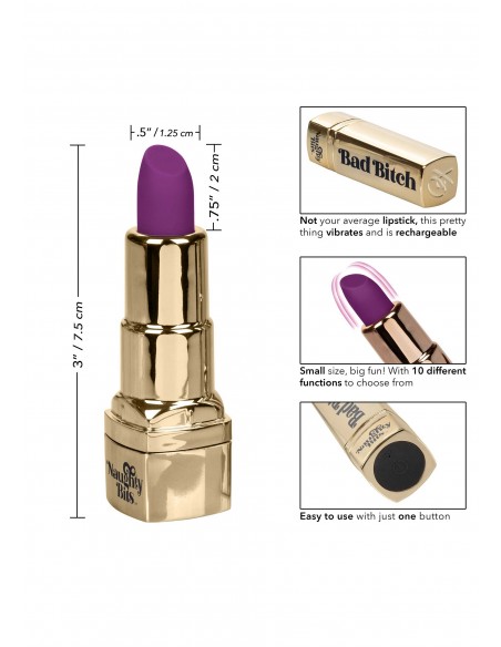 Bad Bitch Lipstick Vibrator - Stymulatory łechtaczki klasyczne - 7