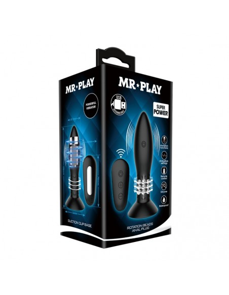 MR PLAY - Rotation Beads Anal Plug - Kulki i korki analne wibrujące - 6