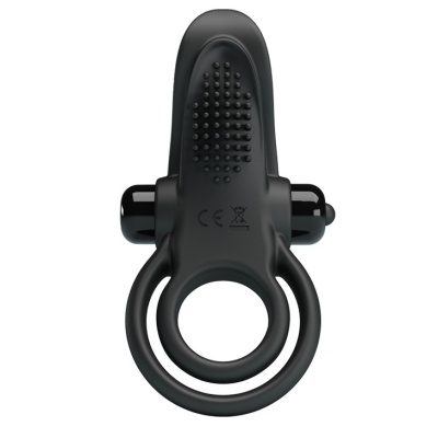 Wibrujący pierścień na penisa Vibrant Penis Ring, 10 funkcji wibracji, czarny, 8 cm - 1
