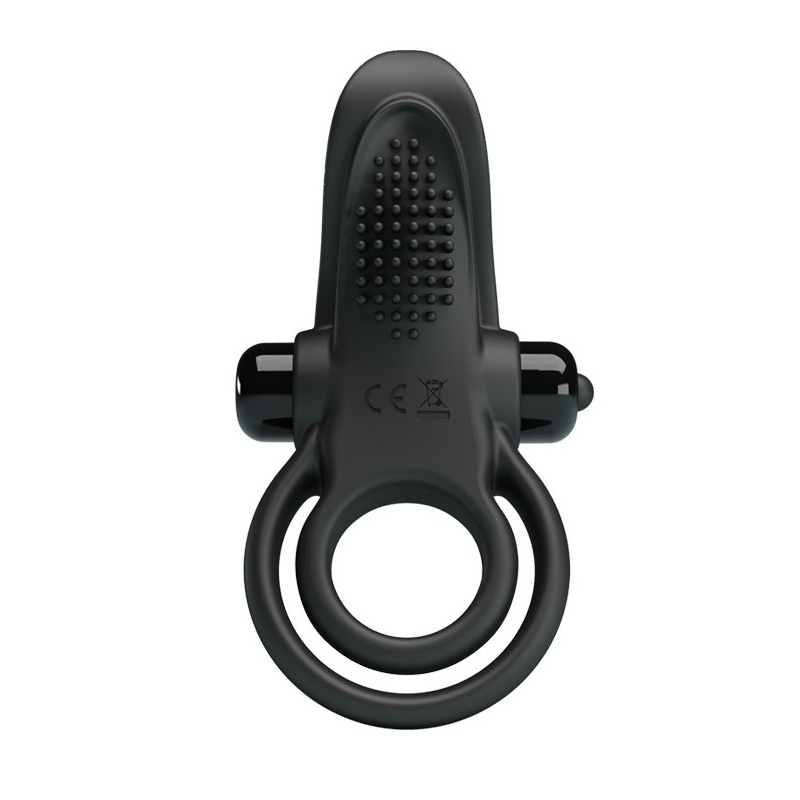 Wibrujący pierścień na penisa Vibrant Penis Ring, 10 funkcji wibracji, czarny, 8 cm - 1