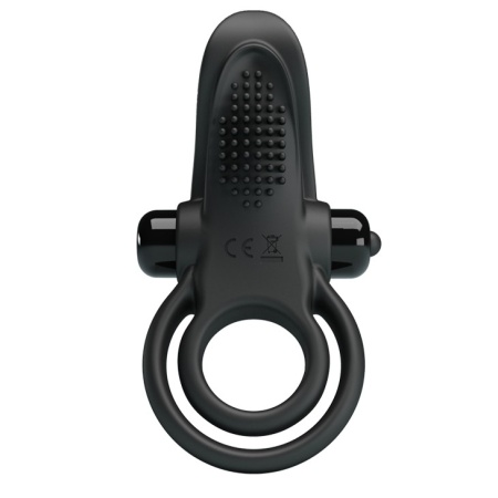 Wibrujący pierścień na penisa Vibrant Penis Ring, 10 funkcji wibracji, czarny, 8 cm - 1