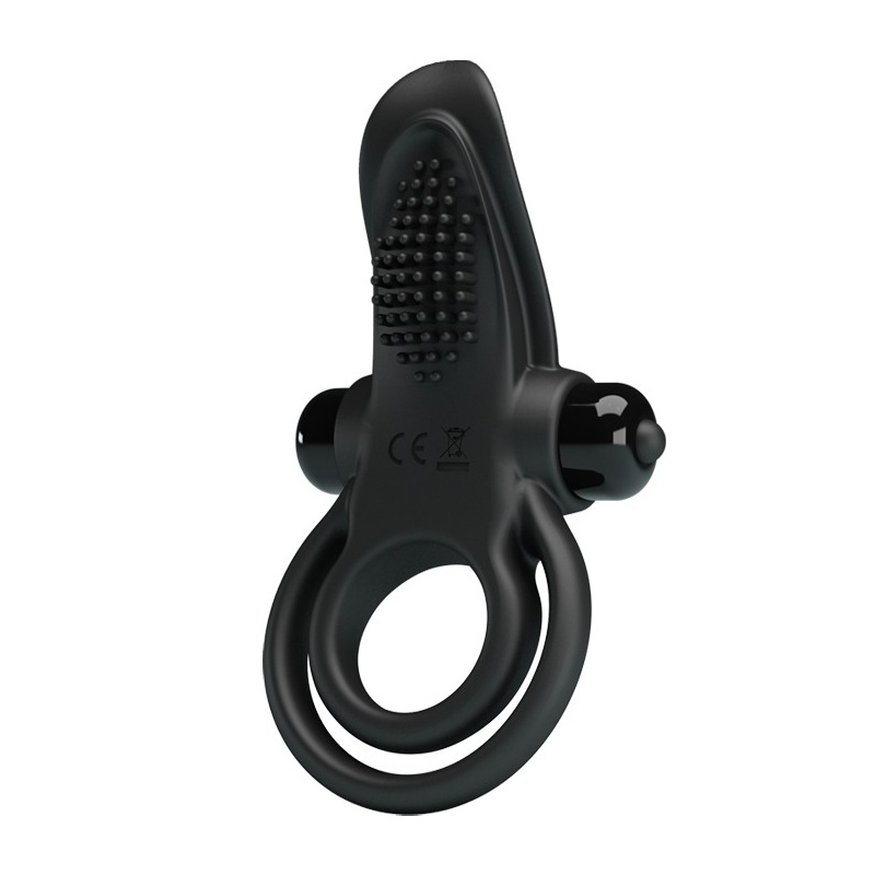 Wibrujący pierścień na penisa Vibrant Penis Ring, 10 funkcji wibracji, czarny, 8 cm - 2