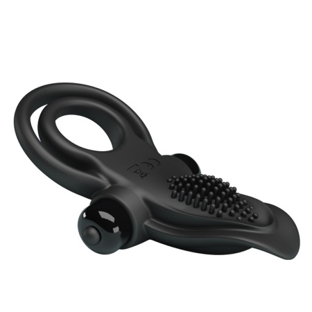 Wibrujący pierścień na penisa Vibrant Penis Ring, 10 funkcji wibracji, czarny, 8 cm - 4