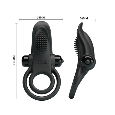 Wibrujący pierścień na penisa Vibrant Penis Ring, 10 funkcji wibracji, czarny, 8 cm - 5