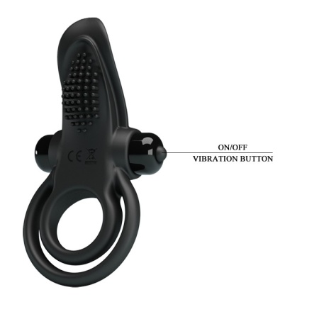 Wibrujący pierścień na penisa Vibrant Penis Ring, 10 funkcji wibracji, czarny, 8 cm - 6