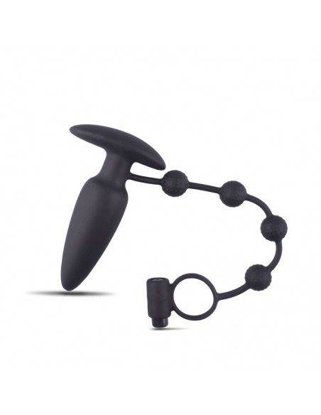 Plug anale con anello fallico vibrante - Korki analne silikonowe - 3