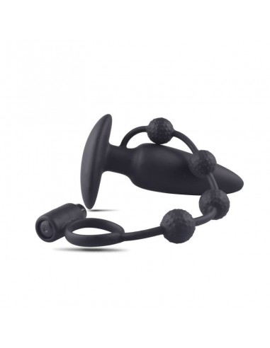 Plug anale con anello fallico vibrante - Korki analne silikonowe - 4