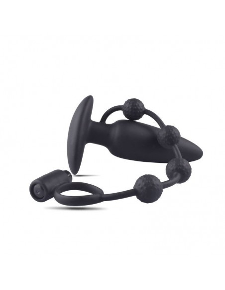 Plug anale con anello fallico vibrante - Korki analne silikonowe - 4