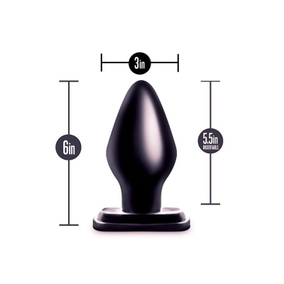 Korek analny Anal Adventures XXL Plug Czarny - stożkowa końcówka, szeroki obwód 7,6 cm, długość 15,2 cm - 1 2