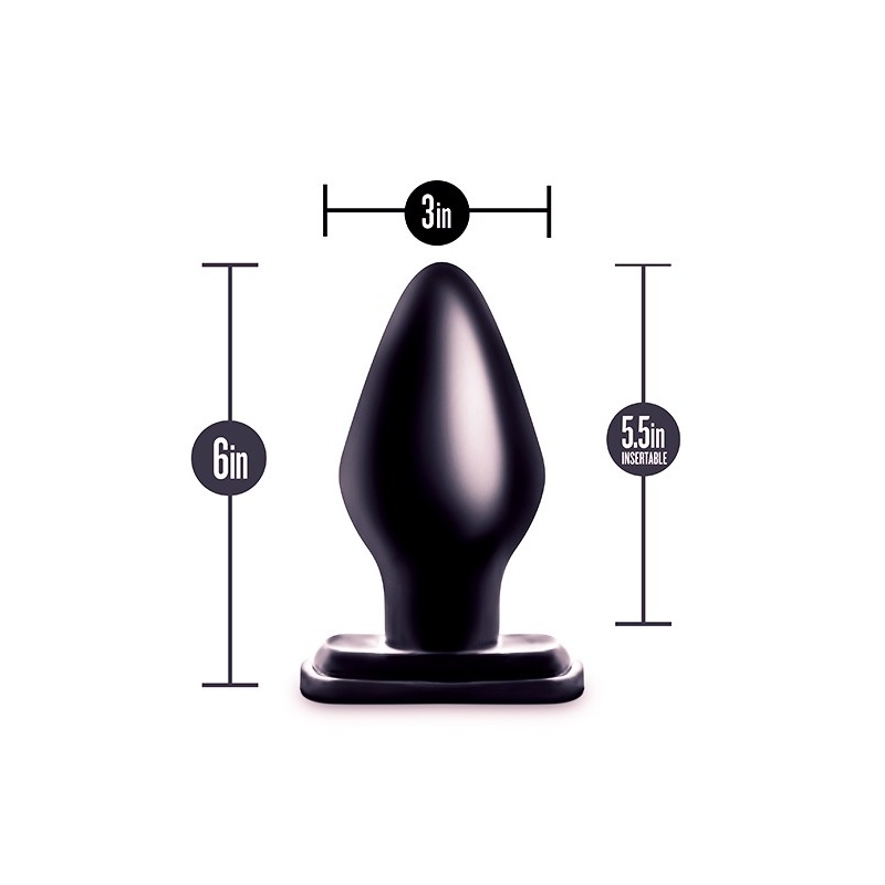 Korek analny Anal Adventures XXL Plug Czarny - stożkowa końcówka, szeroki obwód 7,6 cm, długość 15,2 cm - 2