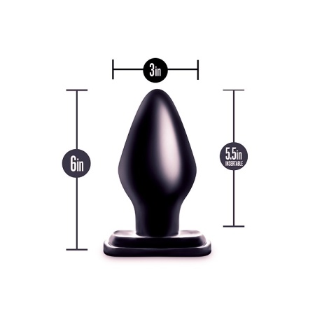 Korek analny Anal Adventures XXL Plug Czarny - stożkowa końcówka, szeroki obwód 7,6 cm, długość 15,2 cm - 2
