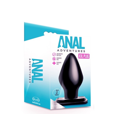 Korek analny Anal Adventures XXL Plug Czarny - stożkowa końcówka, szeroki obwód 7,6 cm, długość 15,2 cm - 3