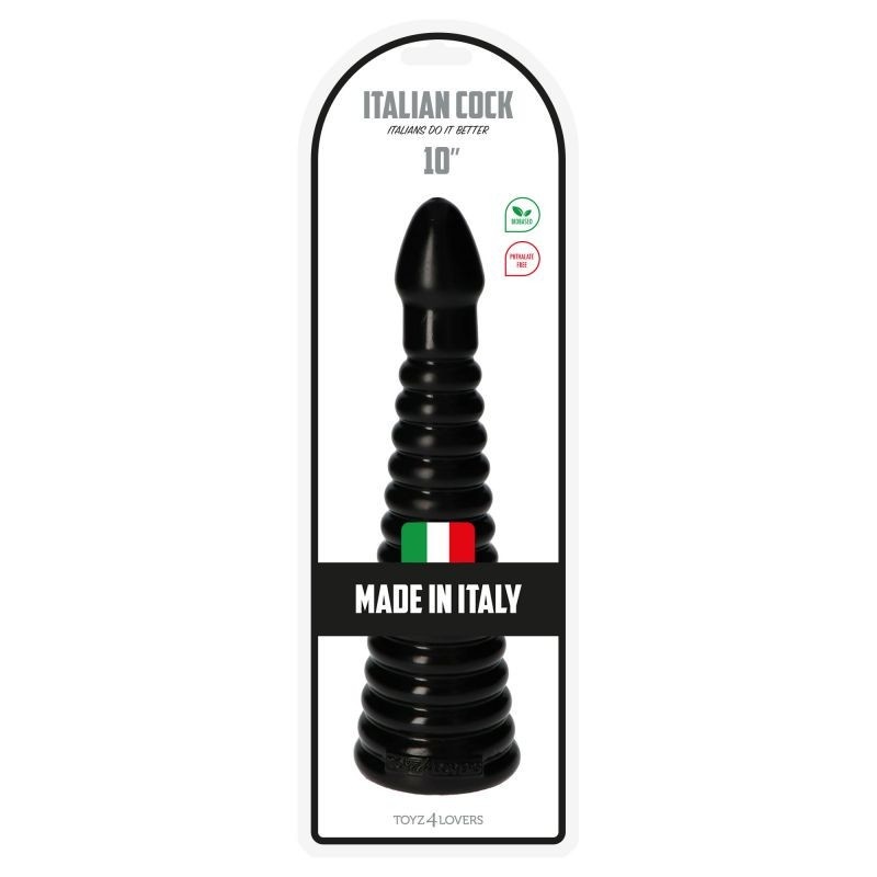 Korek analny Italian Cock 10” – 26 cm, czarny - 4
