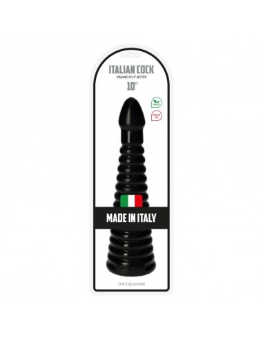 Plug-Italian Cock 10"Black - Korki analne silikonowe - 4