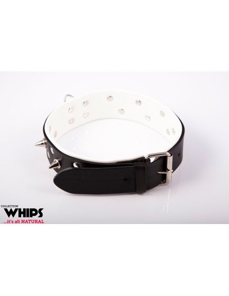 Obroża Męska Ze Smyczą, Biała - Chokery, obroże i smycze - 3
