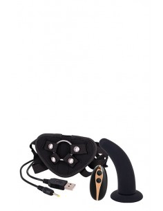 Wibrator Na Pasku 5Inch Vibration Dildo Strap-On Black - Strap-ony, dilda na pasku z wibracją - 1