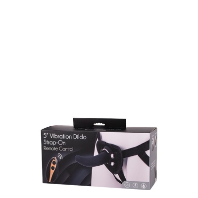 Wibrator Na Pasku 5Inch Vibration Dildo Strap-On Czarny - 1 2