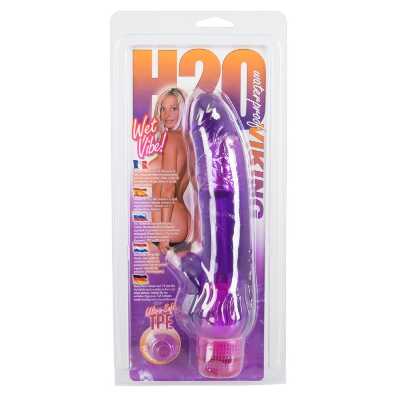 Wibrator H2O Viking Wet Vibe z żyłkowanym trzonem i bezstopniową regulacją, TPE, 23 cm - 1