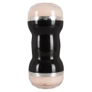 Masturbator dwustronny Double – kanał pochwy i odbytu, 20 cm, wyjmowany wkład TPR - 5