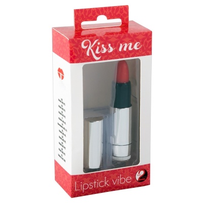 Wibrator Kiss Me Lipstick Vibe – stylizowany na szminkę, miękka końcówka, bezstopniowa regulacja drgań, długość 8,7 cm, średnica - 1