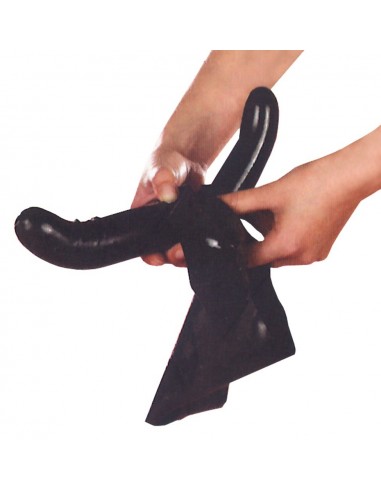 Podwójny Strapon Latex Double Dildo Briefs S - Strap-ony, dilda na pasku bez wibracji - 4