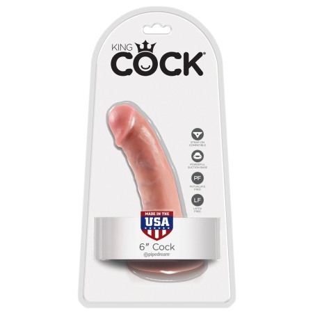King Cock 6" Flesh – Dildo na Przyssawce, Realistyczne Żyłkowanie, 17 cm - 1