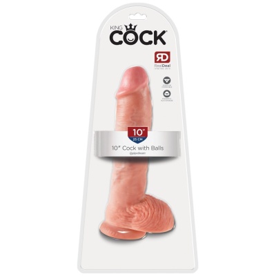 Dildo z przyssawką i jądrami 25 cm, Ø 5,1 cm – kompatybilne ze strap-on - 1