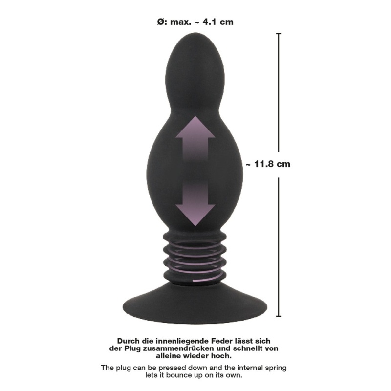 Korek analny Bouncing Plug z mechanizmem sprężynującym, 11,8 cm, silikon z powłoką PU - 7