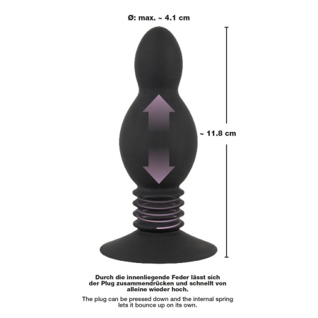 Korek analny Bouncing Plug z mechanizmem sprężynującym, 11,8 cm, silikon z powłoką PU - 7