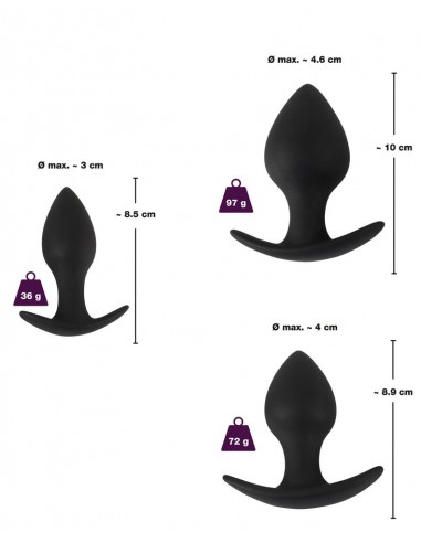 Black Velvets Anal trainer set - Korki analne silikonowe - 7