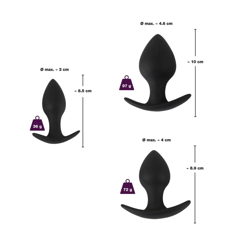 Zestaw wtyków analnych Anal Trainer Set – stożkowe, 3 rozmiary, 8,5–10 cm - 7