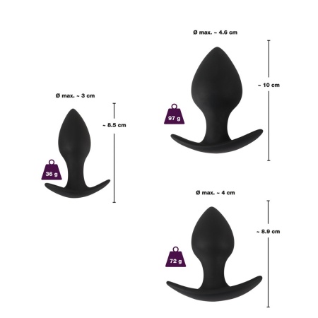 Zestaw wtyków analnych Anal Trainer Set – stożkowe, 3 rozmiary, 8,5–10 cm - 7