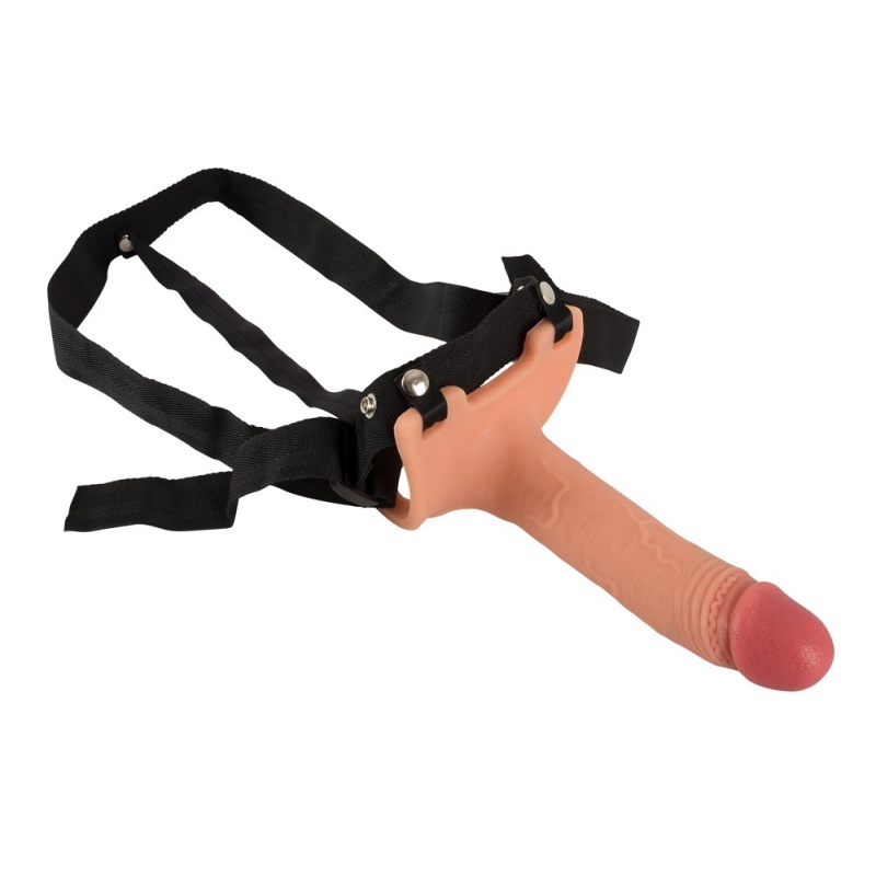 Nakładka Strap-On Realistixxx Sleeve — silikonowy rękaw z otworem na jądra, długość całkowita 19,5 cm - 2