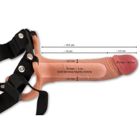 Nakładka Strap-On Realistixxx Sleeve — silikonowy rękaw z otworem na jądra, długość całkowita 19,5 cm - 6