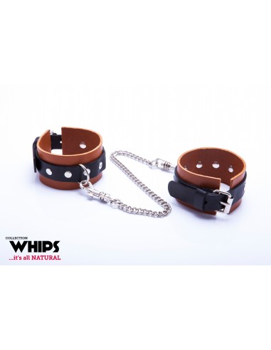 Kajdanki-WHIPS kajdanki męskie na ręce, koniakowe - Kajdanki erotyczne - 1