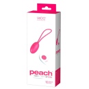 Vibro-Jajko Peach Foxy Pink – Silikonowa Kula Dopochwowa do Treningu Mięśni Dna Miednicy z Paskiem do Wyciągania, 16 cm - 1