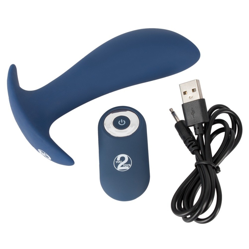 Korek analny z wibracjami Vibrating Butt Plug – 10 trybów, zakrzywiony trzon i szeroka podstawa, długość 12 cm - 8