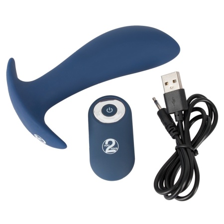 Korek analny z wibracjami Vibrating Butt Plug – 10 trybów, zakrzywiony trzon i szeroka podstawa, długość 12 cm - 8