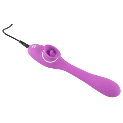 Wibrator króliczek 2 Function Bendable Vibe z ruchomym językiem i giętkim trzonem 22,3 cm - 1 2