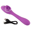 Wibrator króliczek 2 Function Bendable Vibe z ruchomym językiem i giętkim trzonem 22,3 cm - 3